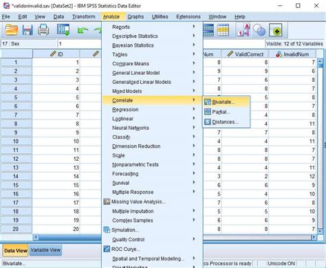 SPSS Correlation Analyis .